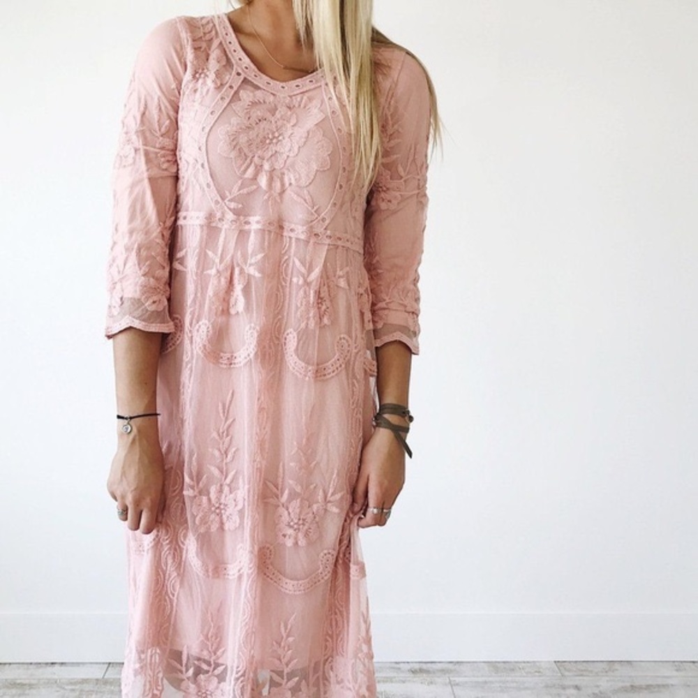 Pink Lace Boutique Dress
